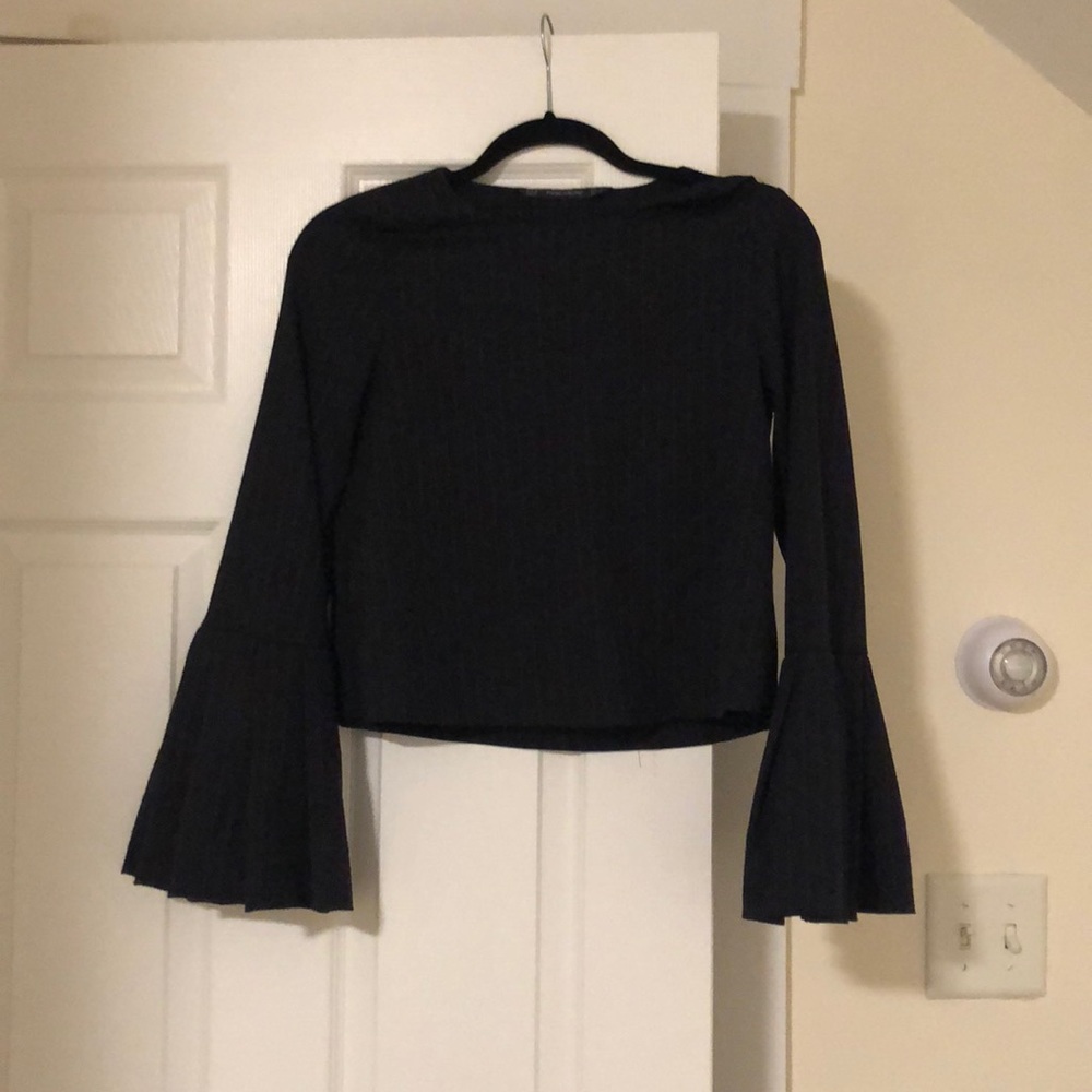 Navy blue top with red stripes